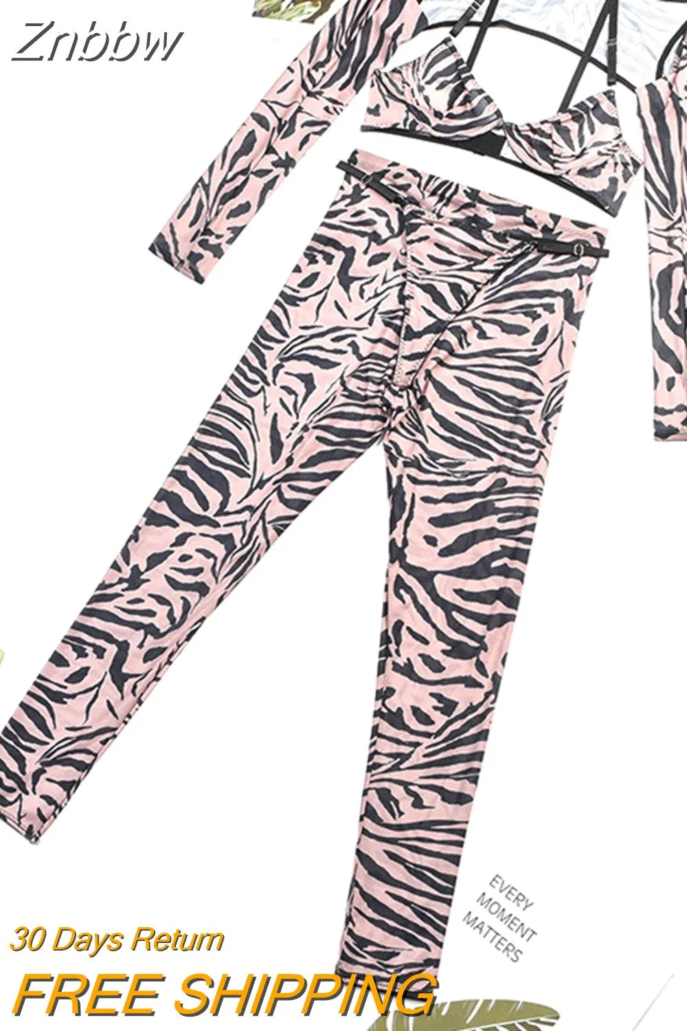 Znbbw Zebra Erotic Lingerie For Full Crop Top Tight Outfit Transparent Sheer Lace Seamless Intimate G-String Briefs Sets