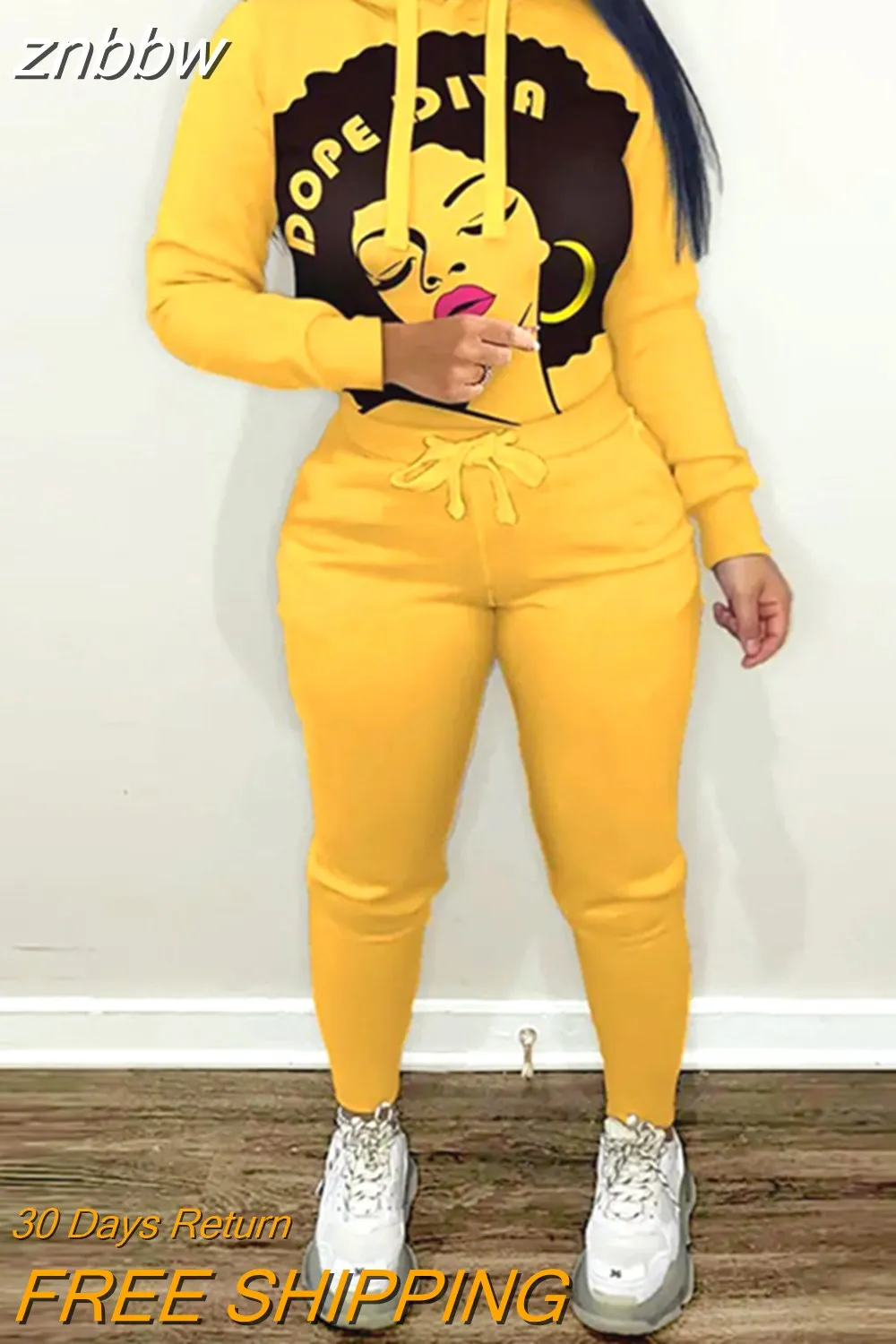 znbbw Fall Graphic Casual Hoodies Fall Outfit For Women 2023 Long Sleeve Hooded Top Female Fashion Slim Straight Hoodies