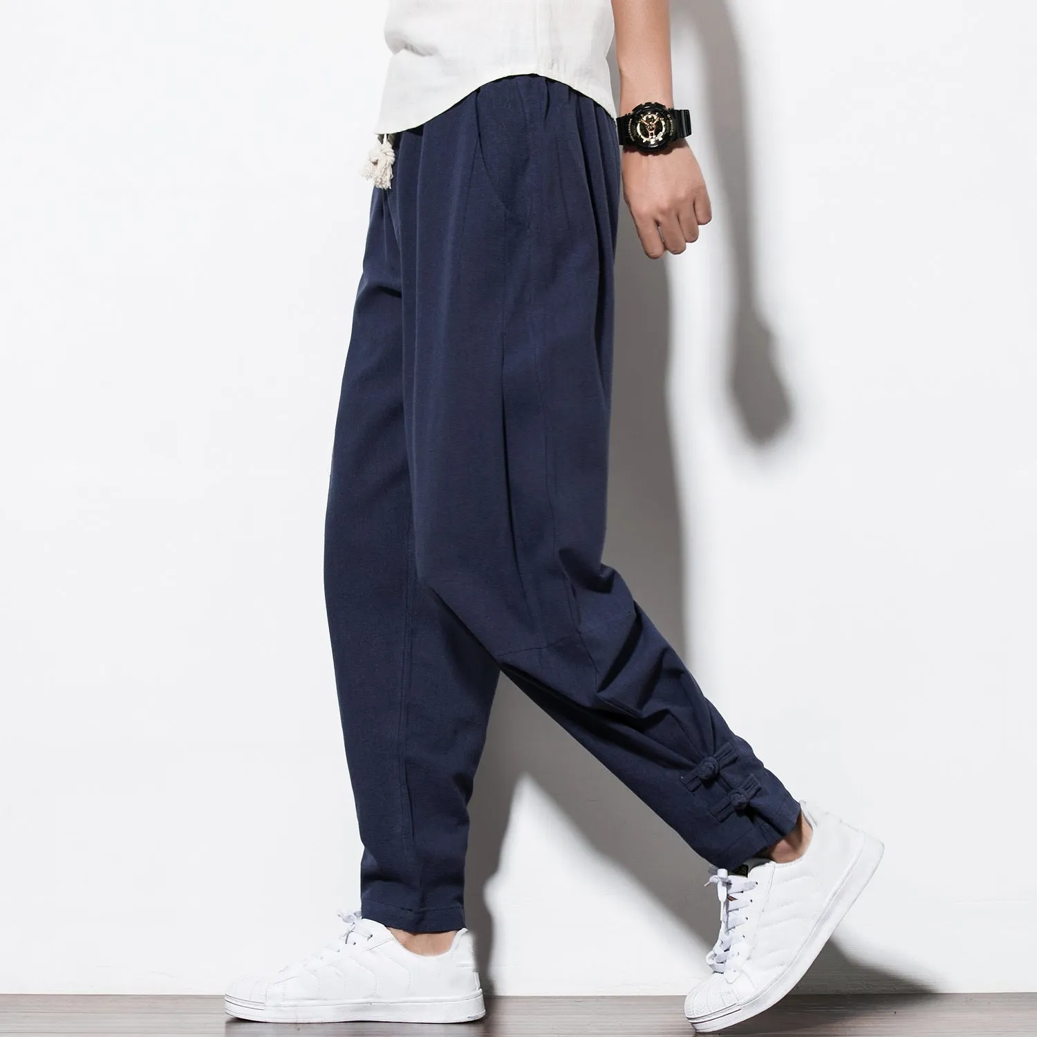 Men's Casual Pants Harun Pants Summer Men's Pants Chinese Linen Men's Cotton Linen Loose Pants 2024
