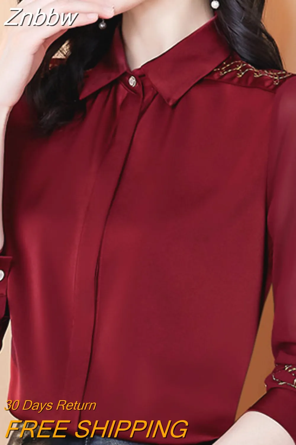Znbbw Sleeve Embroidery Chiffon Blouse Shirt Blouse Women Blusas Mujer De Moda 2023 Turn Down Collar Blouse Women Tops Blusa E262