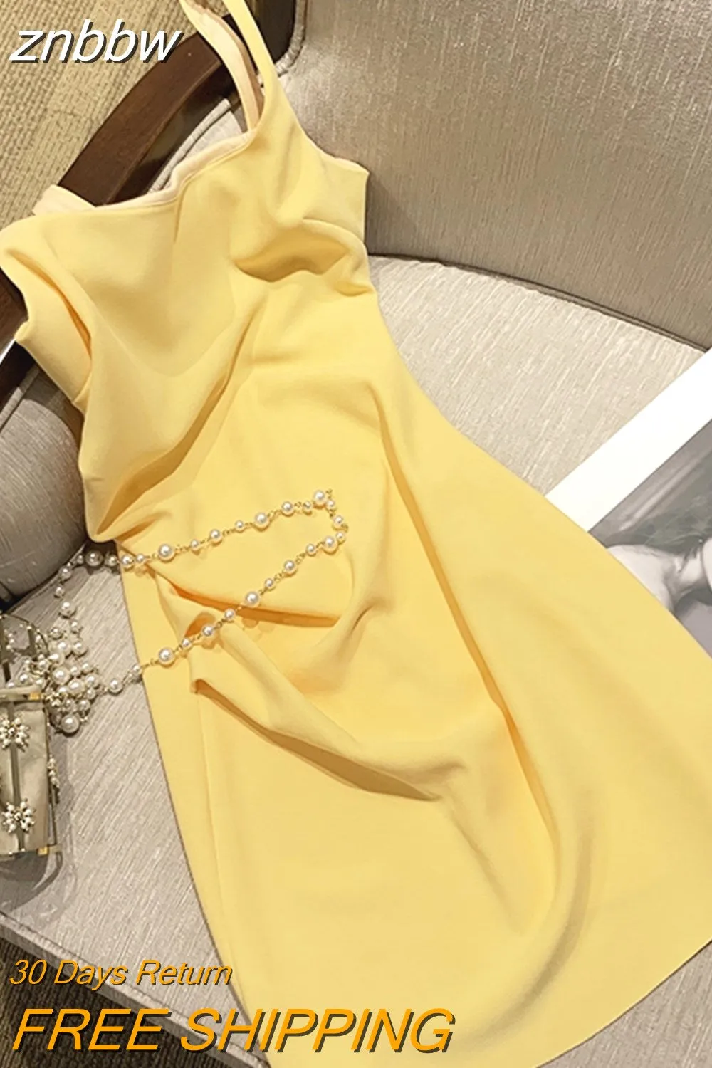 znbbw Women Summer Spaghetti Strap Mini Dress Fashion Vintage Simply Style Sexy Solid Color Sexy A-line Design Casual Vestido