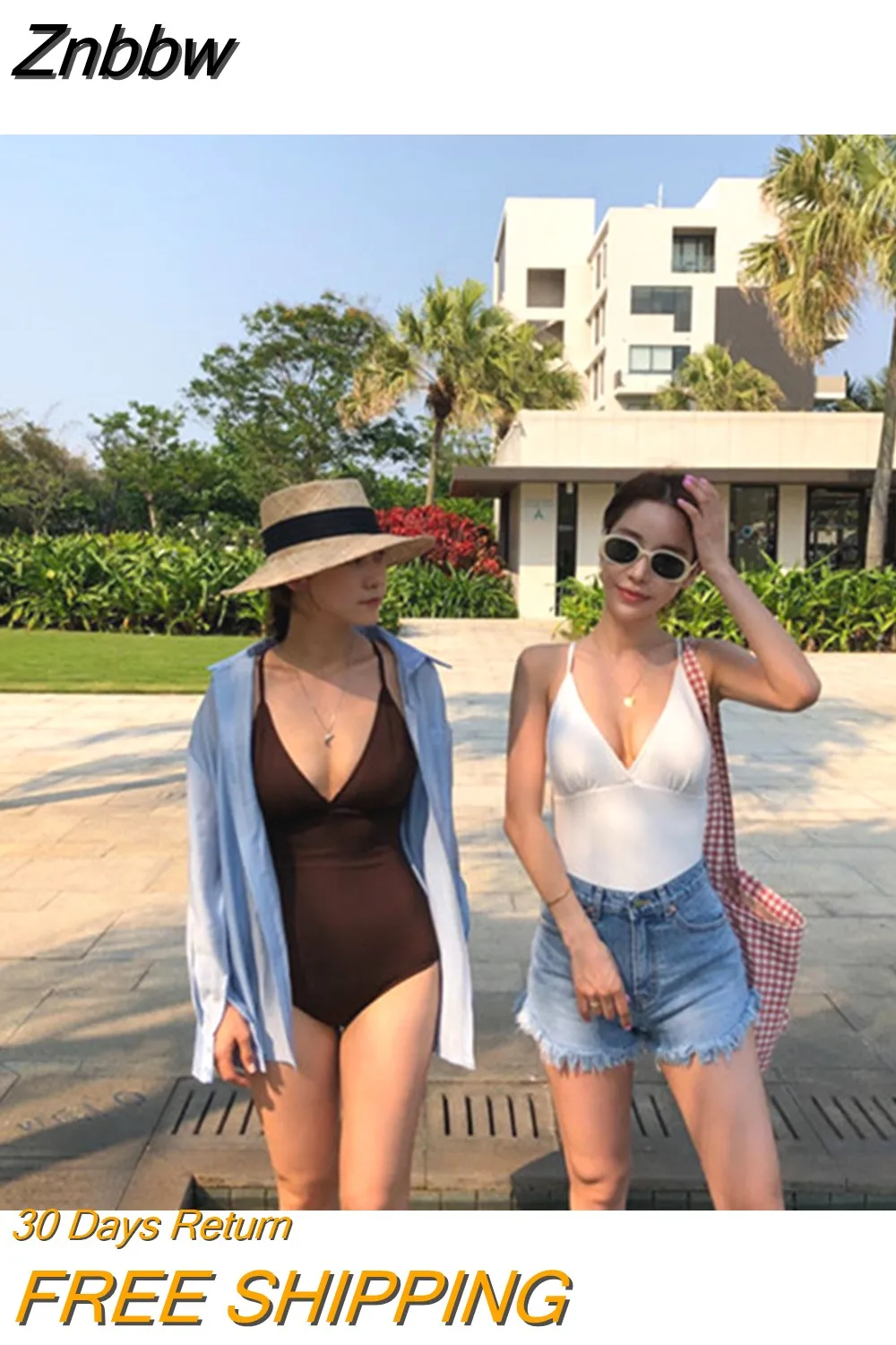 Znbbw Style One Piece Swimwear Solid Swimwear Push Up Swimsuit High Quality Bathing Suit sexy Monokini Beachwear 2023 New