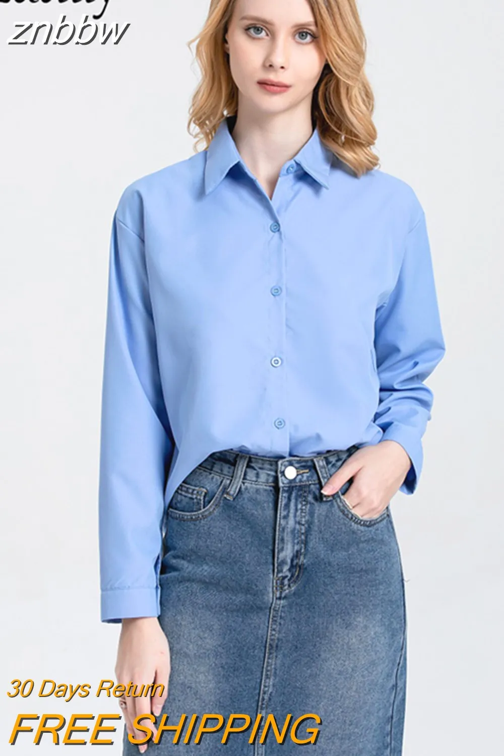 znbbw 2023 Summer Office Lady Long Sleeve Women White Shirt Korea Style Button Up Irregular Split Woman Blouse Female Clothing