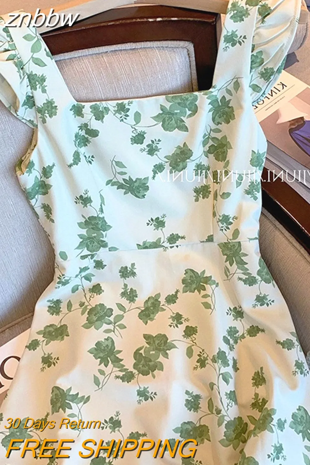 znbbw Women Summer Sleeveless Fashion Baggy Elegantt Flying Sleeve A Line Strap Fashion Cute Midi Dresses Ins Hot Vestidos Ulzzang