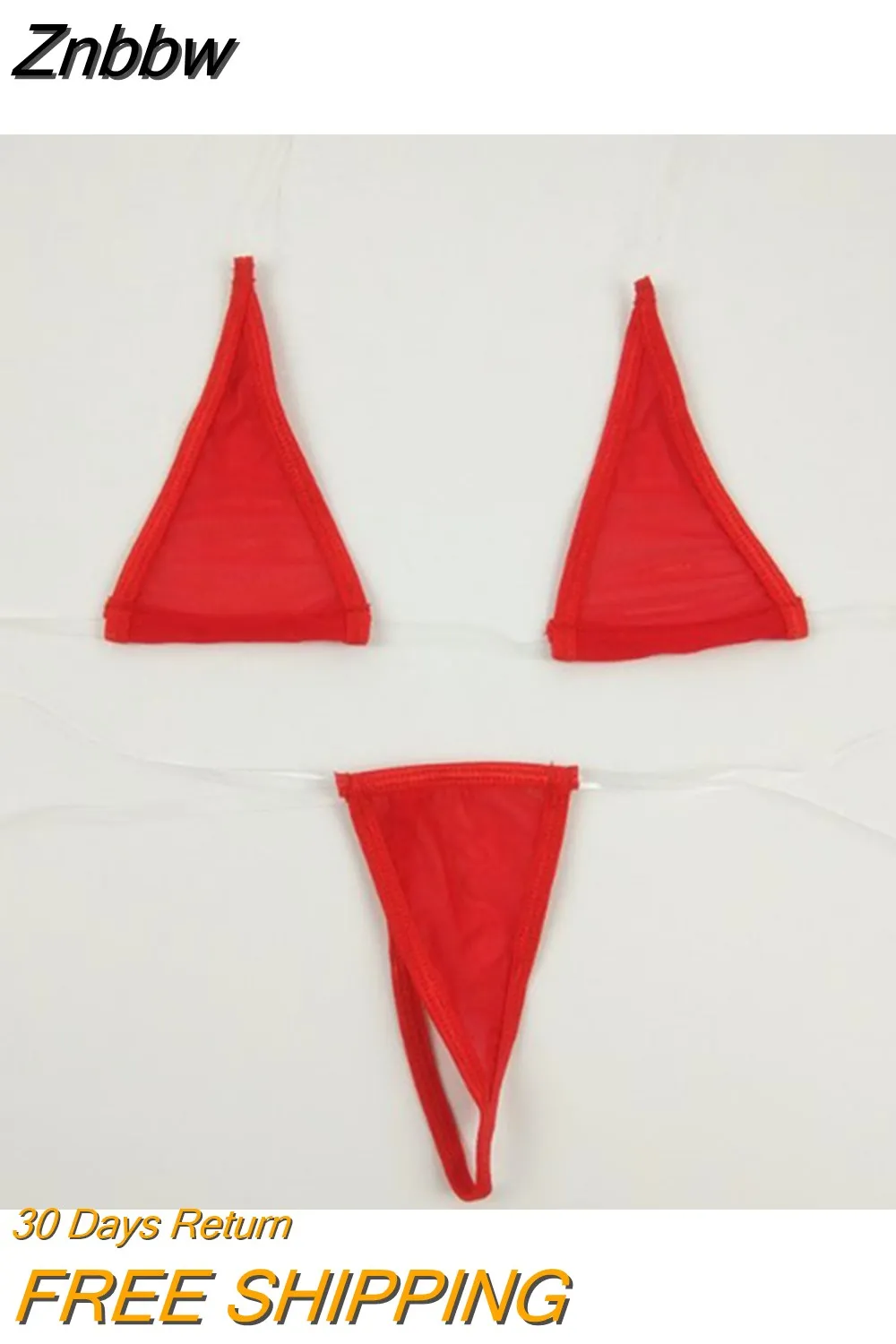 Znbbw bikini Sexy Hanging neck Transparent Invisible belt triangle girl swimwear women swimsuit women biquini mini bikinis