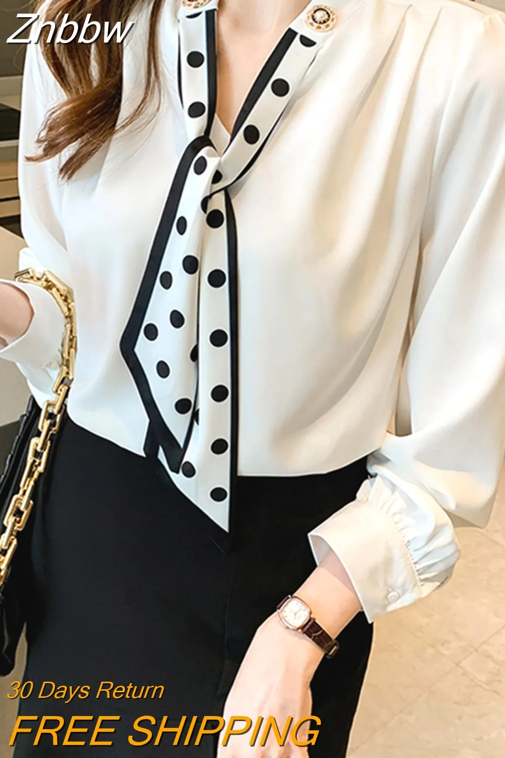Znbbw Sleeve Blouse Women White Chiffon Blouse Shirt Tops Women Blusas Mujer De Moda 2023 Blouses Shirts Tops Blusa Camisas F360