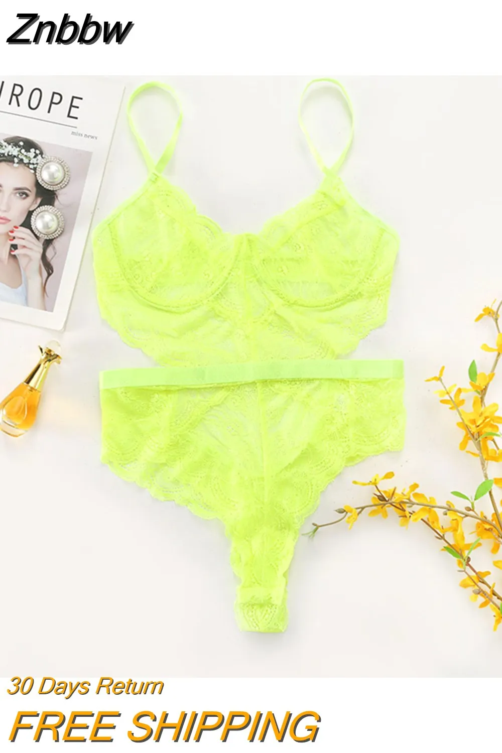 Znbbw Bodysuit Women Lace Sexy Body Backless Teddy Bear Overalls For Women See Through Open Crotchless Tights Body Suit