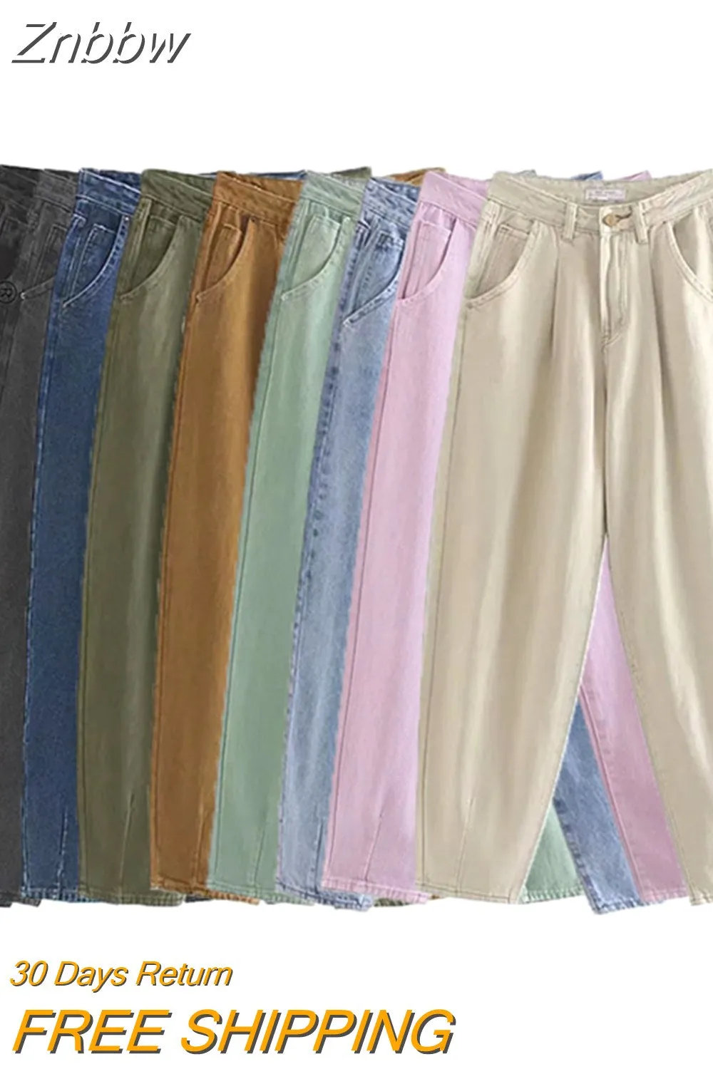 Znbbw ZBZA Spring Summer Woman High Waist Jeans For Women Denim Harem Pant Women Jeans Loose Trousers Vaqueros Mujer