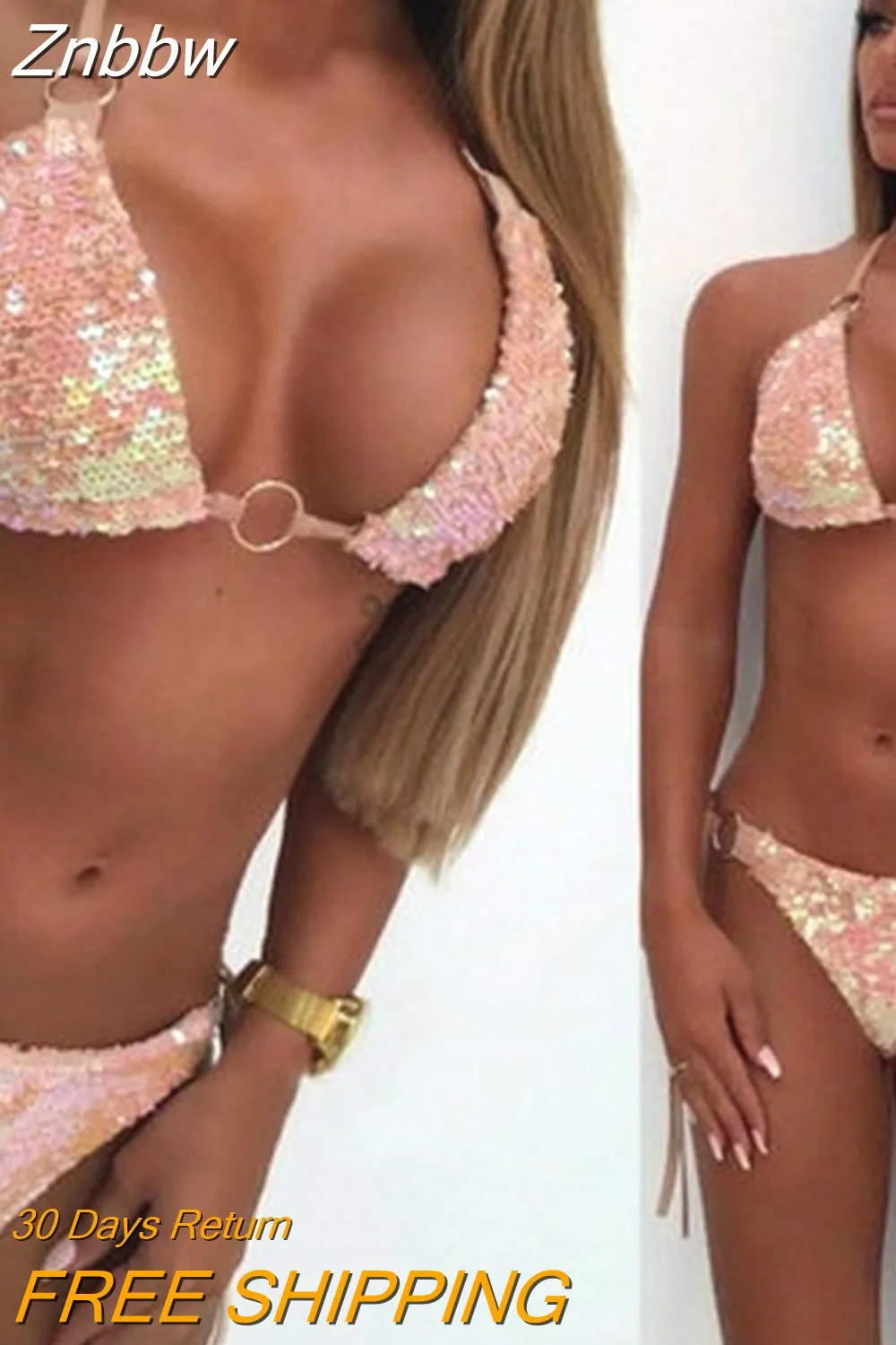 Znbbw Women Bikini Set Swimsuit Push Up Bandage Sling Beachwear Swimwear push up Monokini Bra Bathing Suits