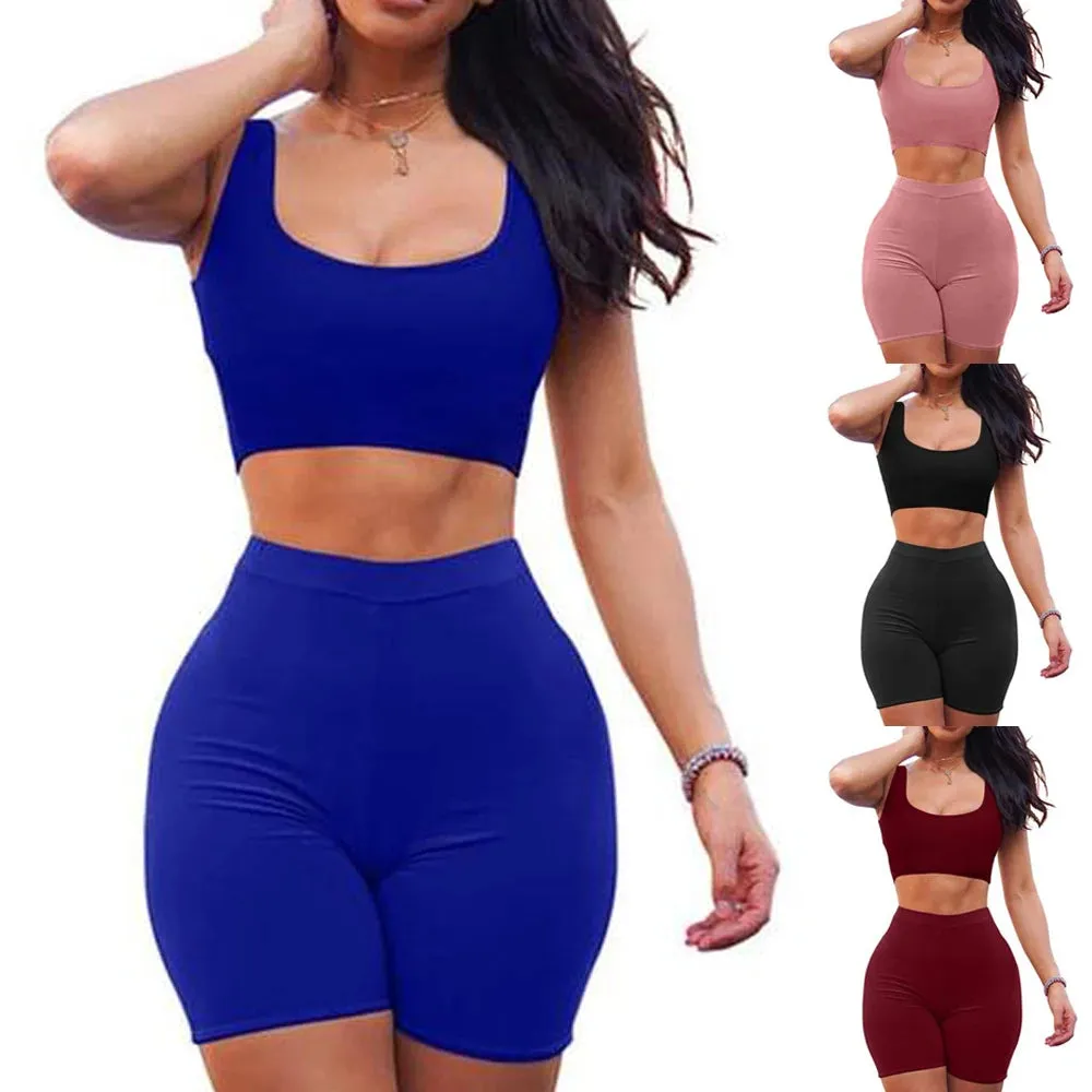 Znbbw Piece Set Yoga Summer Women's Two Piece Crop Top Skirt Set Sleeveless Outfits Summer Casual Clothes Women Sleeveless tracksuit