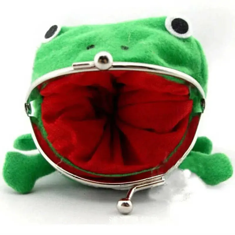 Znbbw Cartoon Frog Coin Holder Purse Wallet Shape Fluff Clutch Cosplay Green Mini Purse Pouch new hot