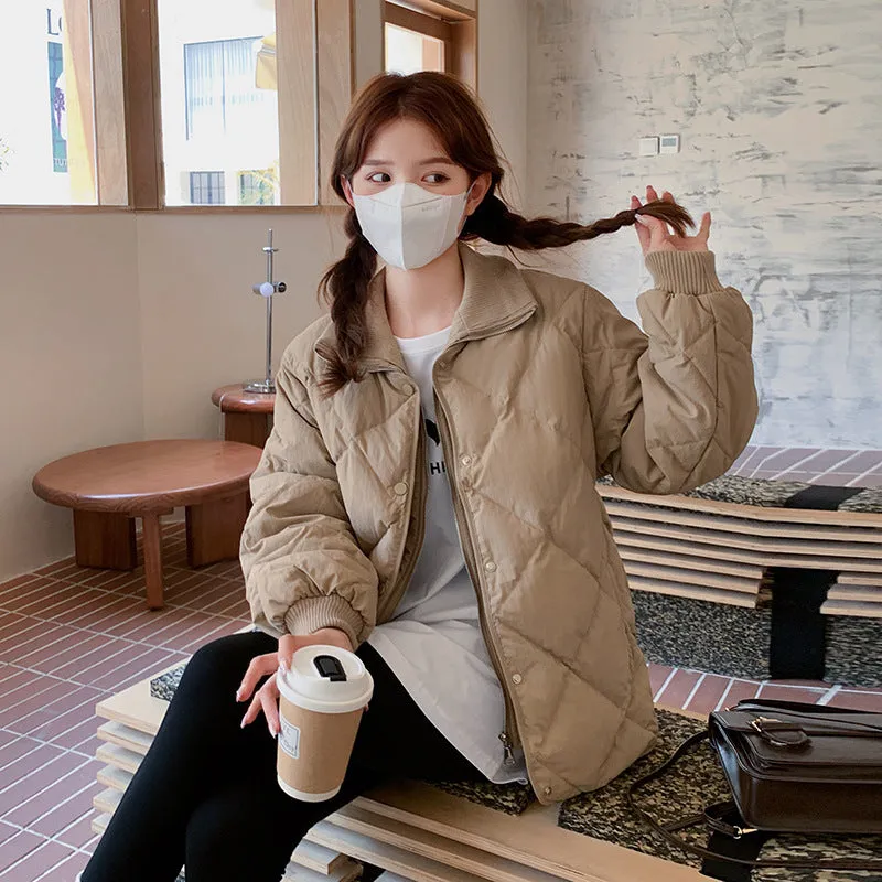 Version Of The New 2024 Short Down Cotton Clothes Women Thickened Warm Simple Versatile Style Jacket Tide