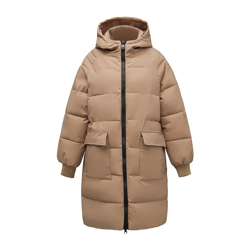 Fat Large Size Cotton-Padded Jacket Female 200 Fat Mm Loose Pregnant Women In The Long Down Cotton-Padded Jacket 300 Jin Coat Tide