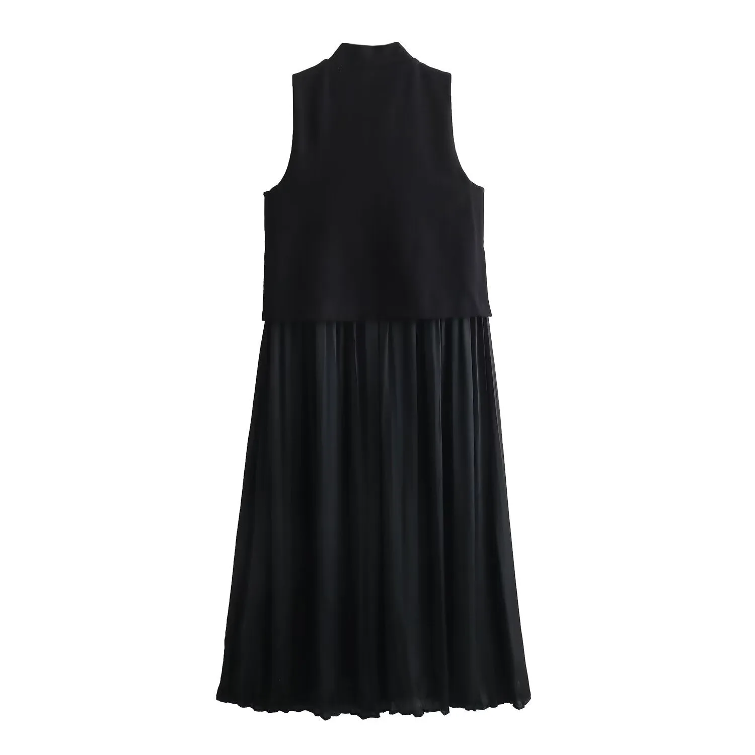 Znbbw Spring Pleated Sleeveless Vest Dress 2676186