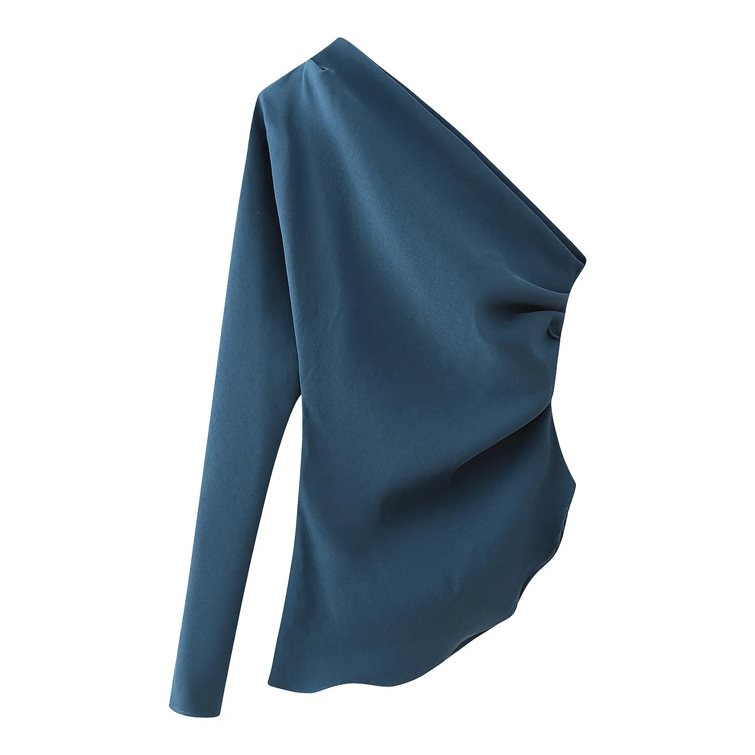 Znbbw New Pleated Asymmetrically Trimmed Blouse 0264840