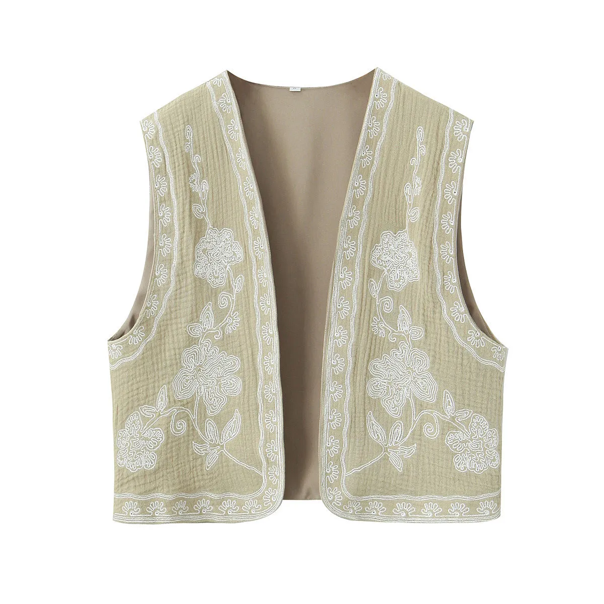 Znbbw New Embroidery Cardigan Fashion Vest 6895023