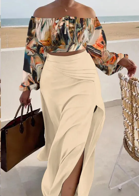 Znbbw Autumn Fashion Casual Shoulder-Strapped Holiday Dress Two-Piece Set