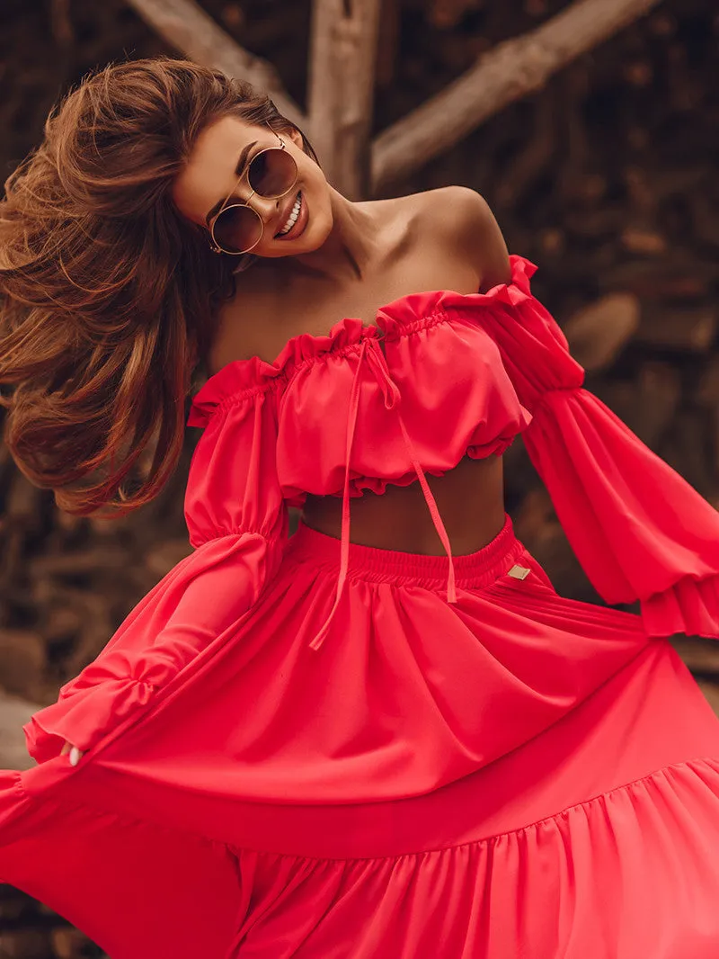 Znbbw Autumn And Winter New Sexy Navel Skirt Suit INS Leisure Style Belt Two-Piece Set