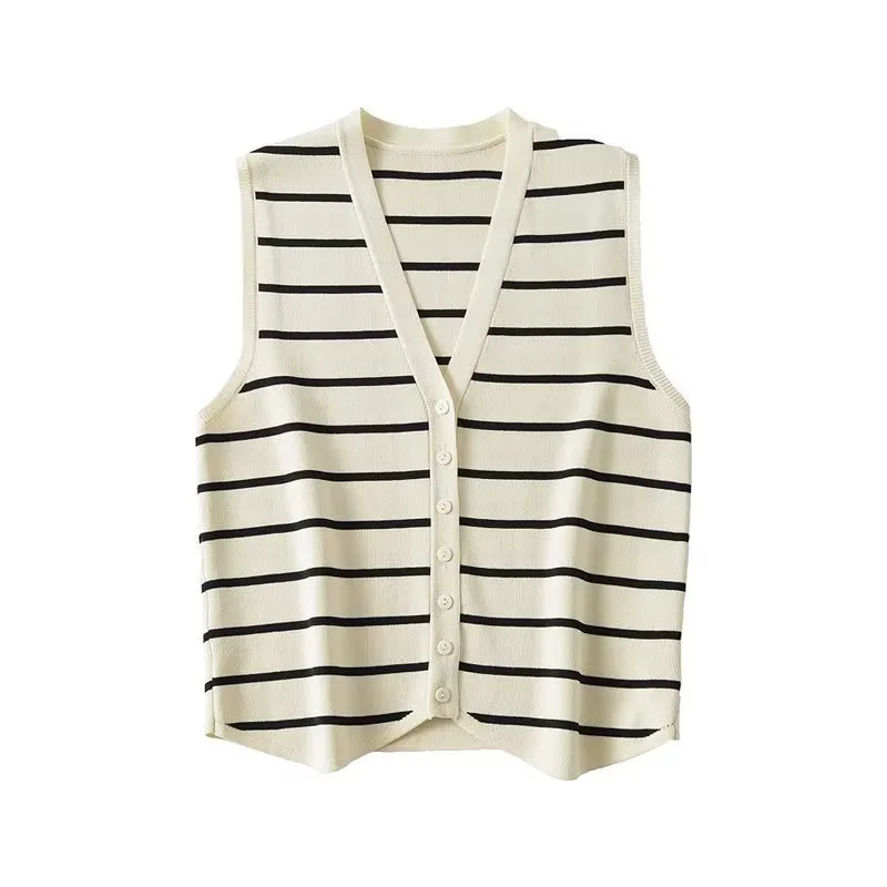 Znbbw New V-Collar Striped Vest 3519032