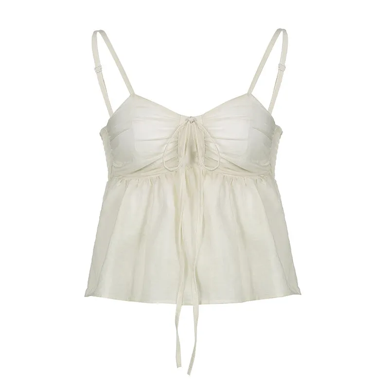 2024 Fashionable Women's Wear Ins Online Celebrity Chao Brand New Fairy Style Wrinkle Loose Show Thin Vest