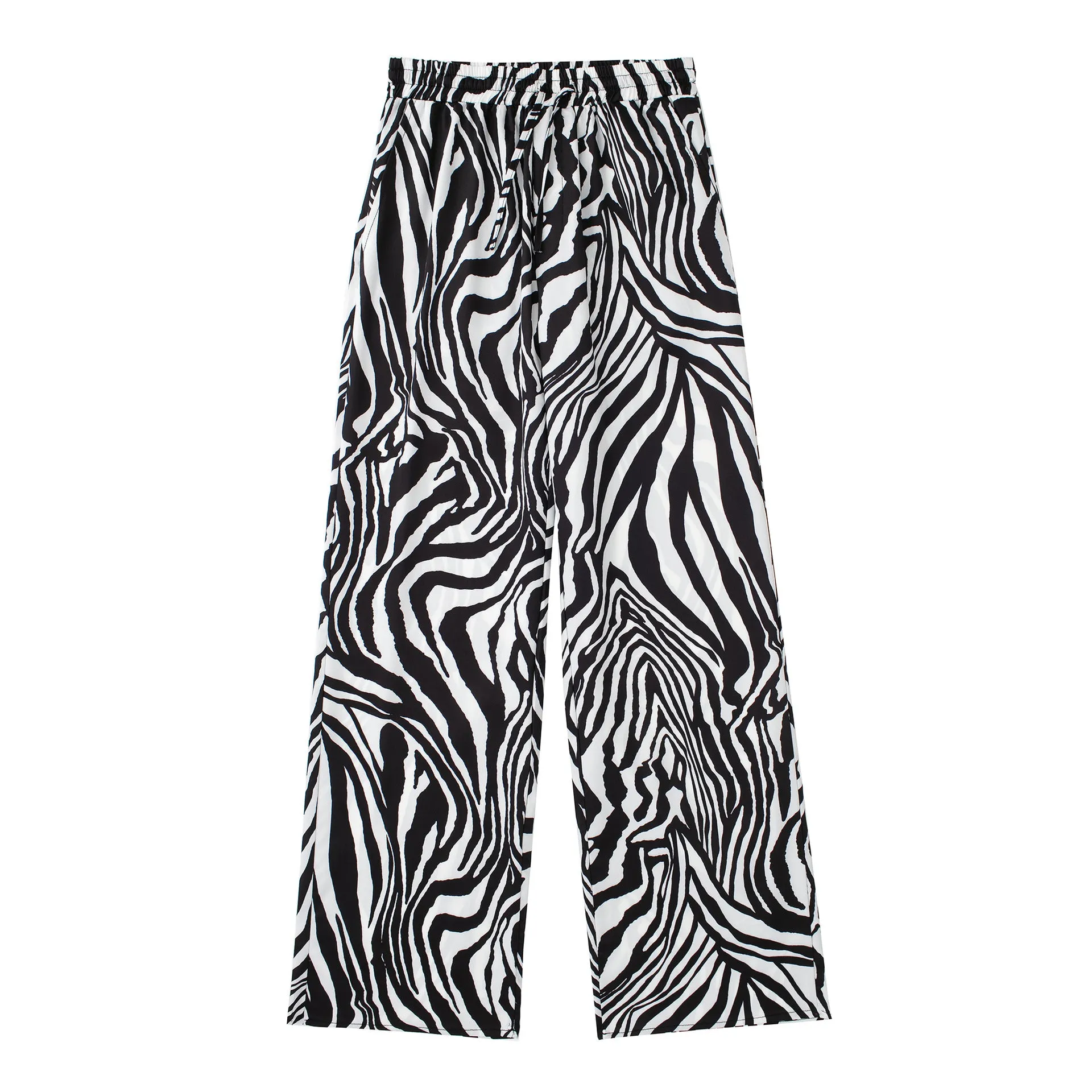 Znbbw New Pocket Pendent Loose Shirt Elastic Waist Pant Suit