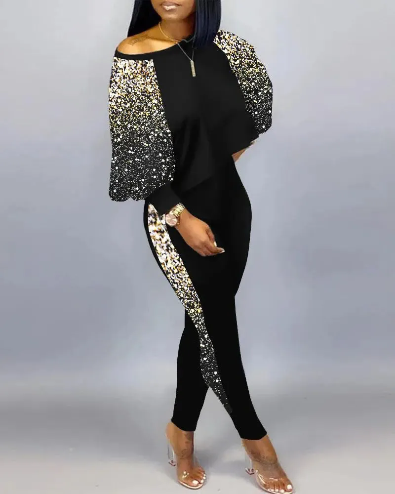 Znbbw Independent Station Popular Style New Fashion Printing 2-Piece Suit Women's Stock