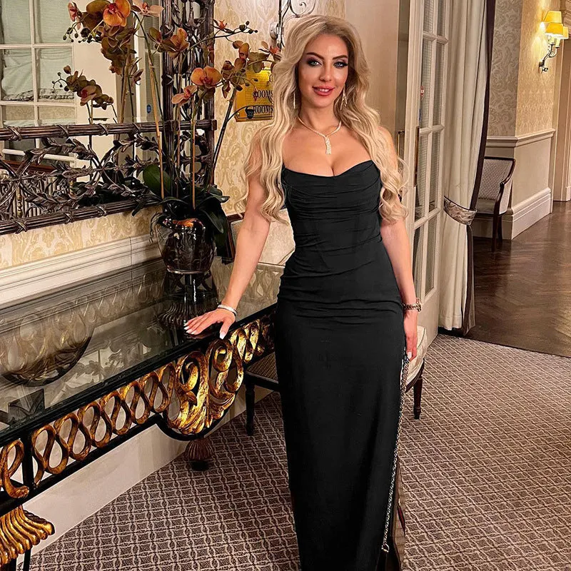 Znbbw Temperament Slim Belt Fishtail Dress Fashion Party Party Spicy Girls Hip Dress