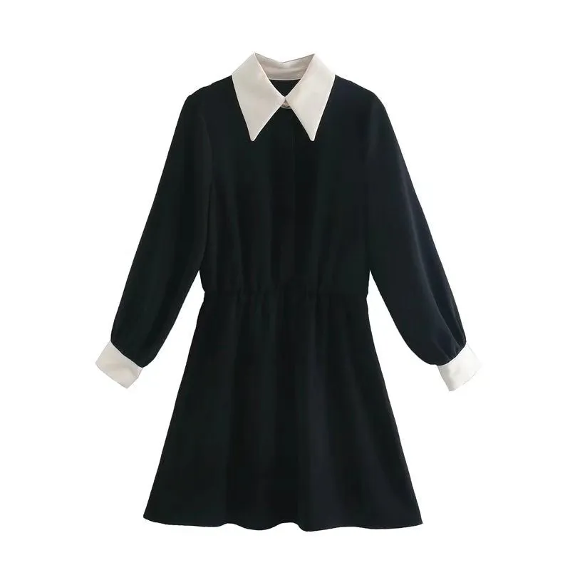 Znbbw New Autumn Style Splicing Color Long-Sleeved Dress 9878184