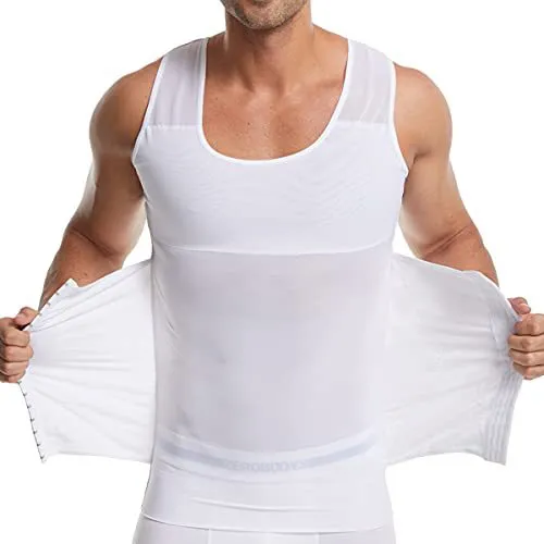 Znbbw Men's Plastic Body Clothes Buckle, Net Gauze, Breathable, Belly, Beer, Chest, Waist Vest
