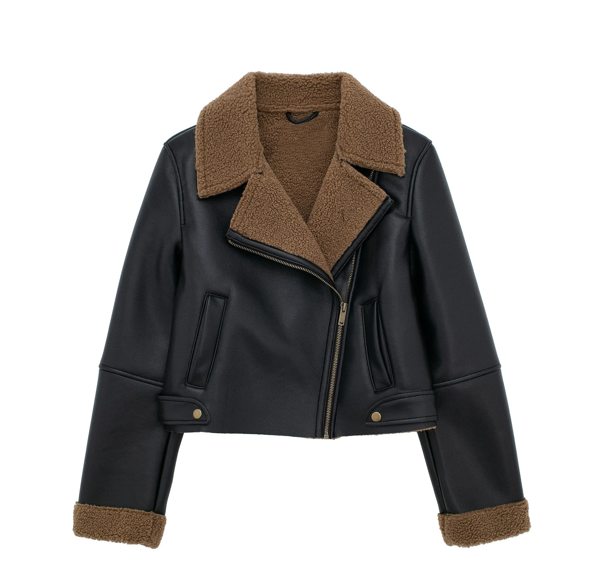 Znbbw New Velvet Lined Motorcycle Jacket 2949221