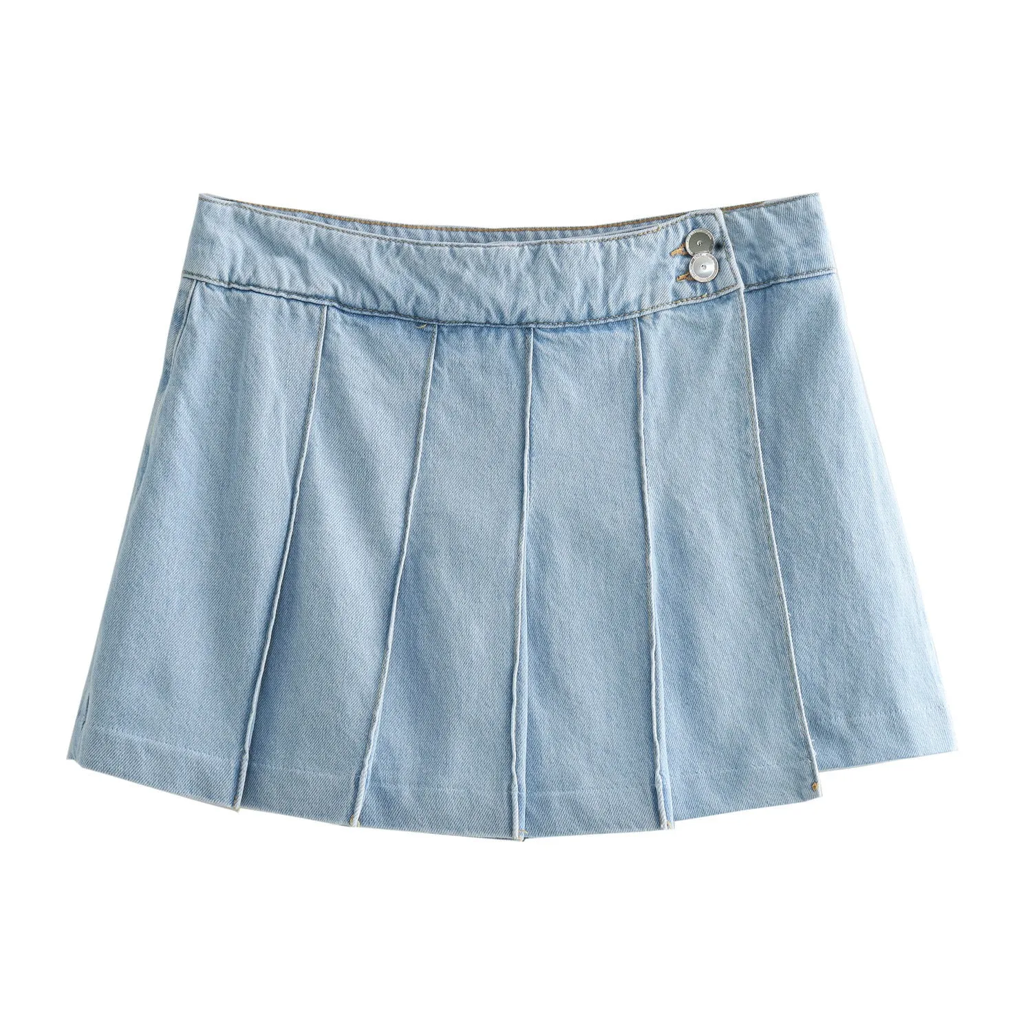 Znbbw New Pleated Fashion Short Denim Skirt 6147102