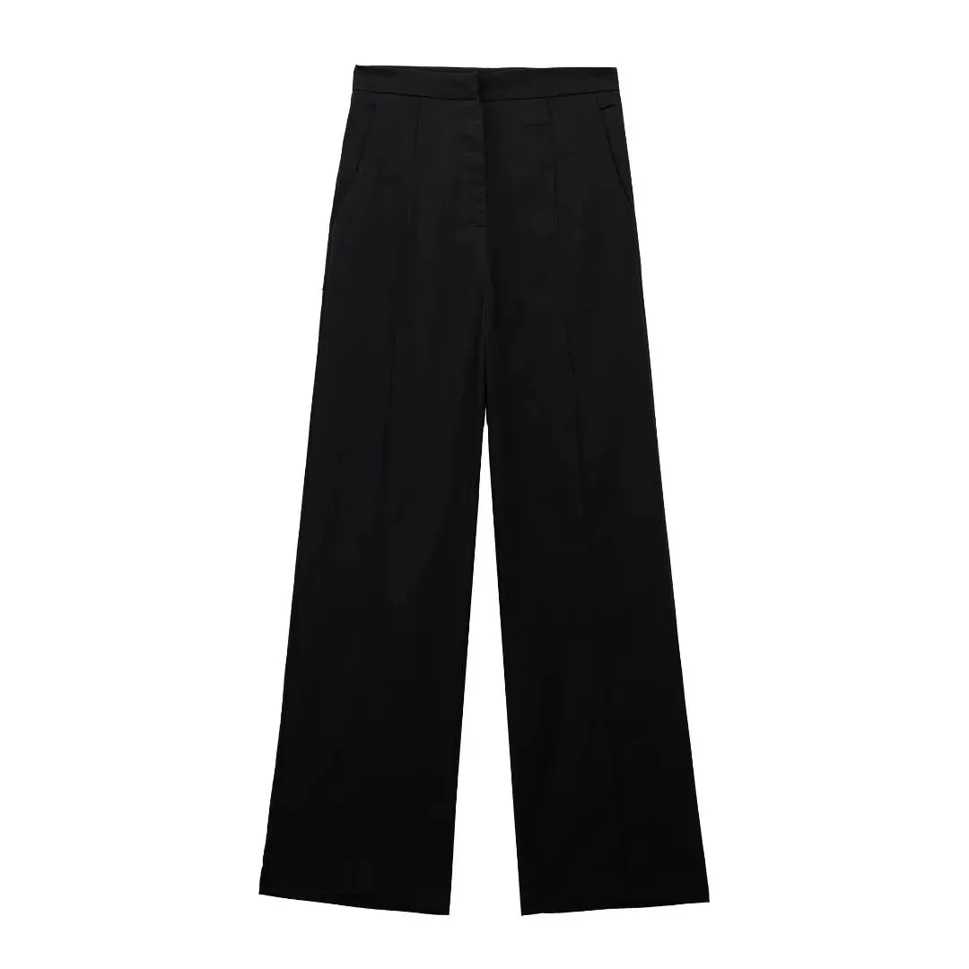 Znbbw New Women's Double-Breasted Suit Jacket Straight Trousers 8194394 8003394