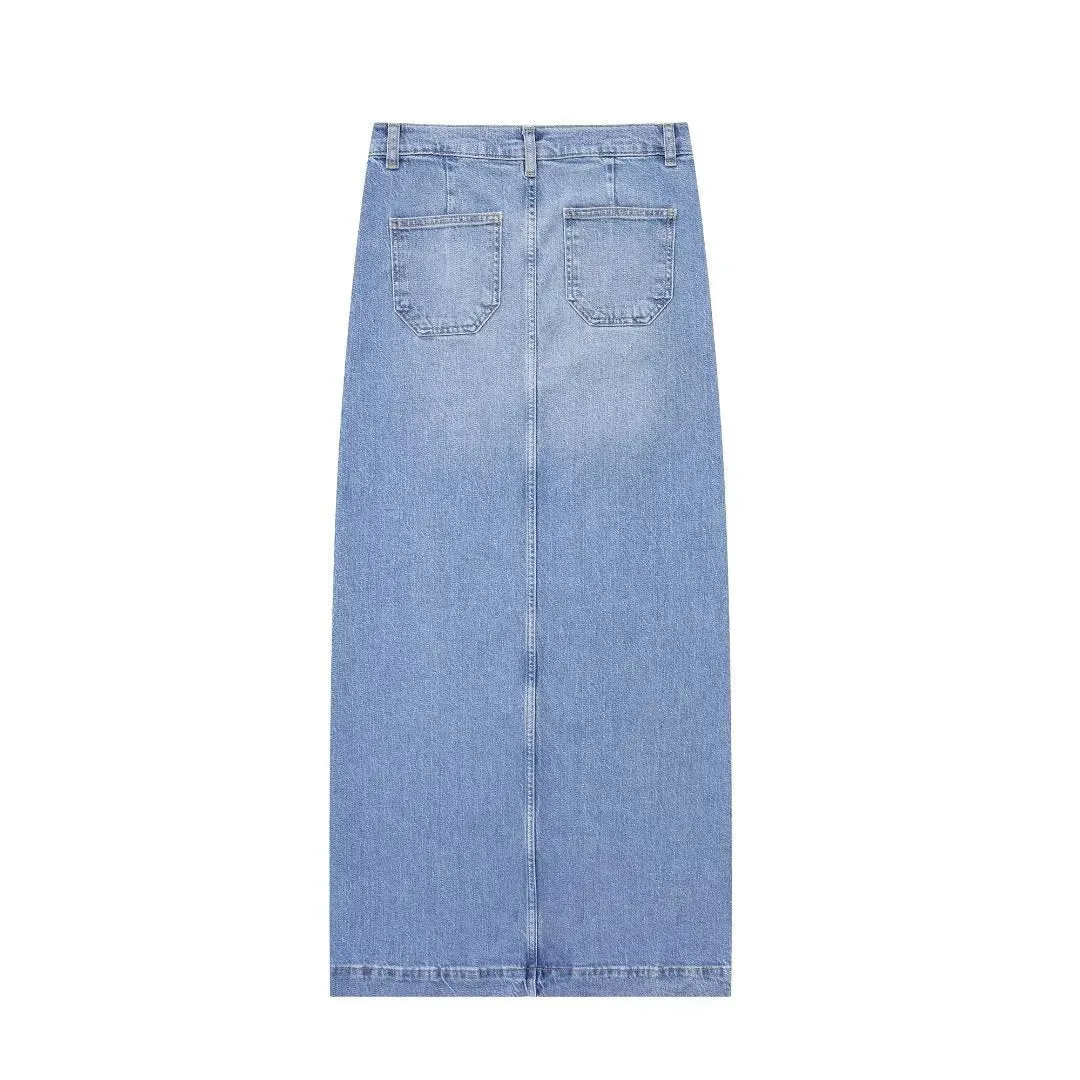 Znbbw New Spring Style Retro Style Slimming And Sticking Bags Decorated With Forked Flute Skirt 6147084