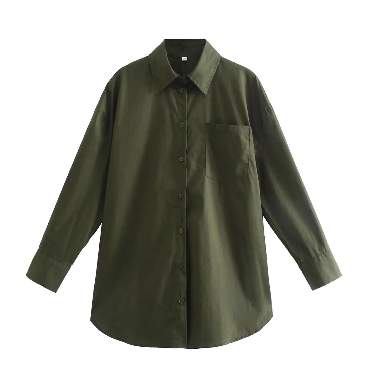 Znbbw Ins14 Color Pocket Decoration Women's Basic Long-Sleeved Shirt In Spring And Summer Of 2024