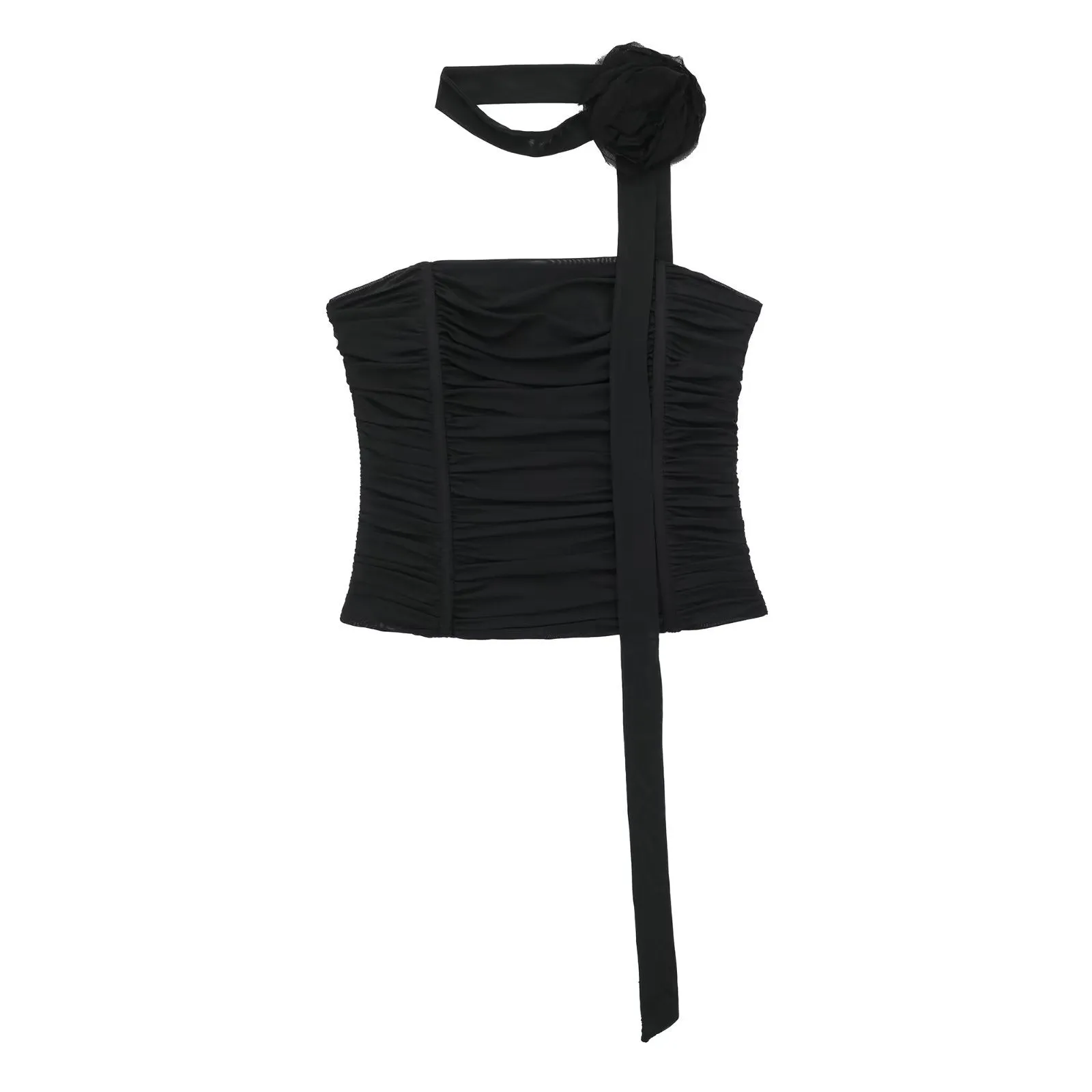 Znbbw New Spring Style Flower Decoration Silk Mesh Wrinkle Trim Bra 0881023