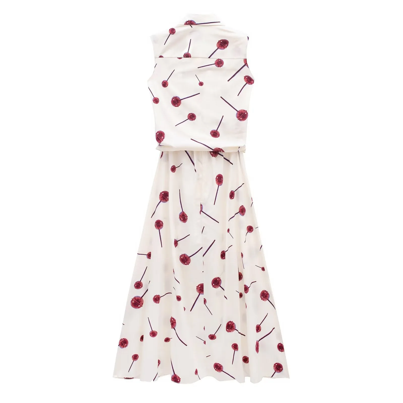 Znbbw 2024 New Street Style Printed Poplin Shirt Dress 3089144