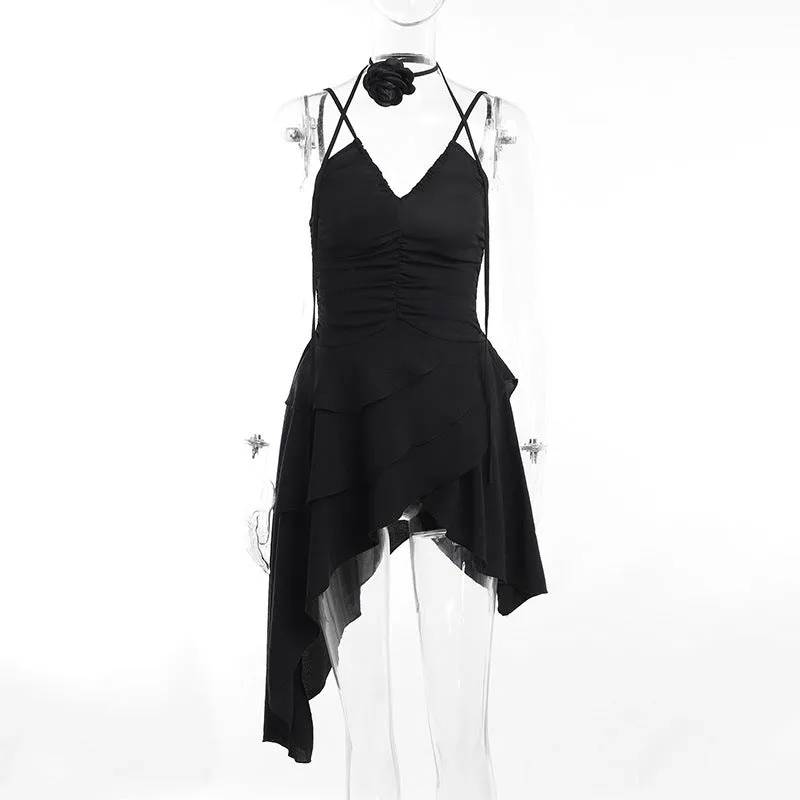 Znbbw Pleated V-Neck Suspender Dress In Summer, The New Niche Design Feels Sweet And Cool