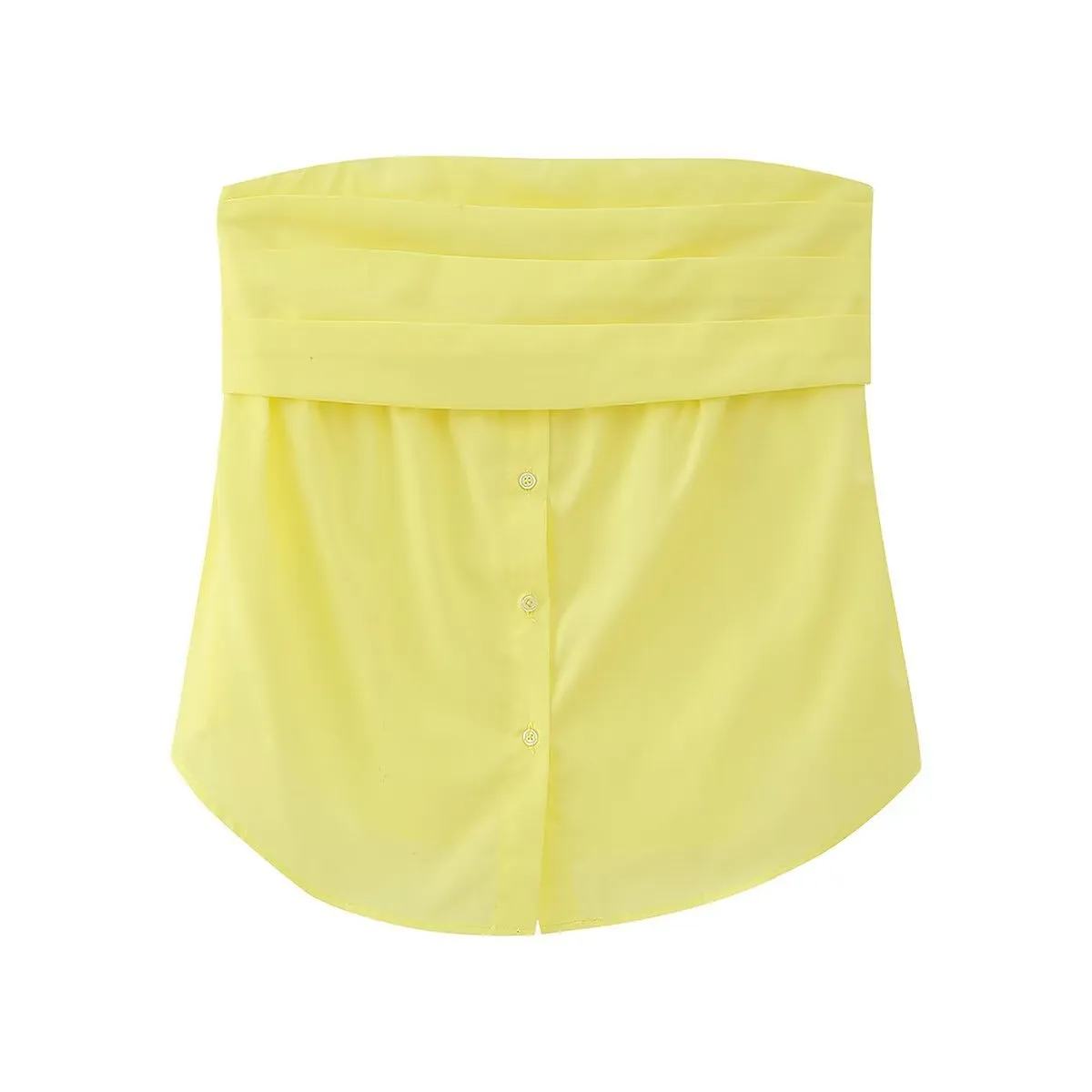 Znbbw New Pleated Buckle Decorative Elastic Poplin Bra Top 4661008