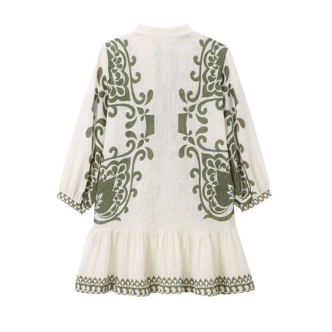 Znbbw Summer Print Holiday Style Mini Dress 9878141