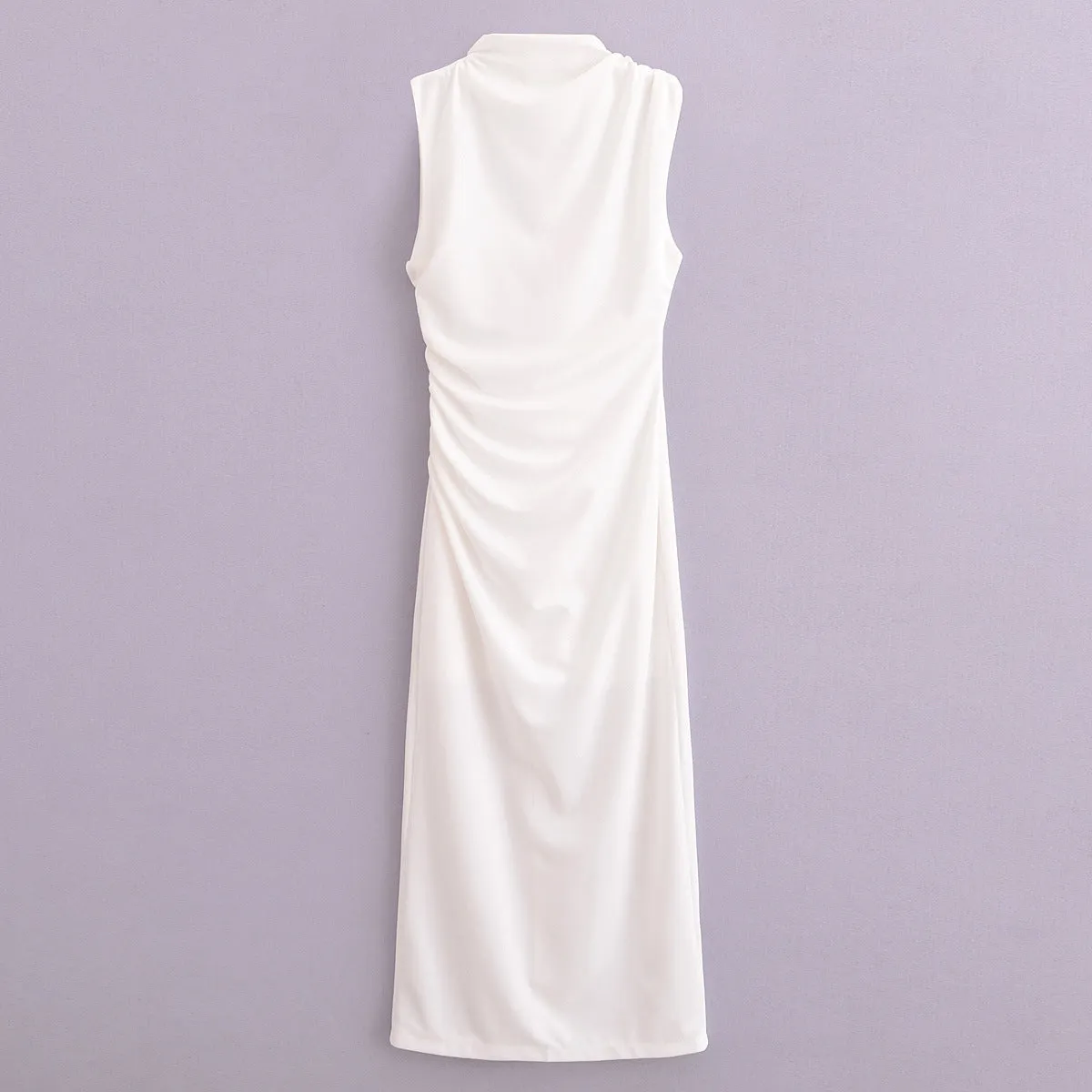 Znbbw Spring Style Wrinkle Decorated Midi Dress 3152200