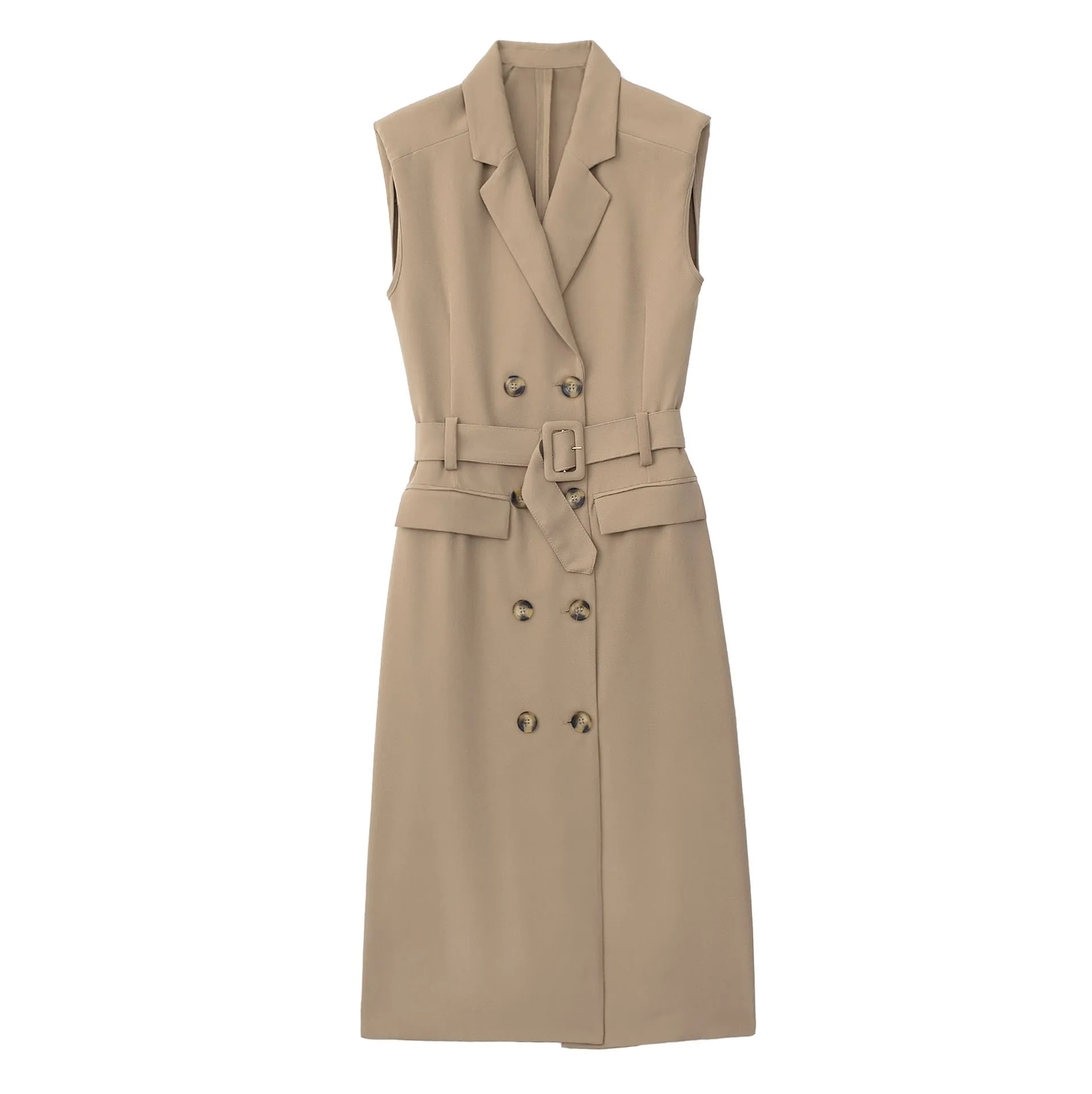 Znbbw New Autumn Style Double-Breasted Dress With Belt Trench Coat 1165193