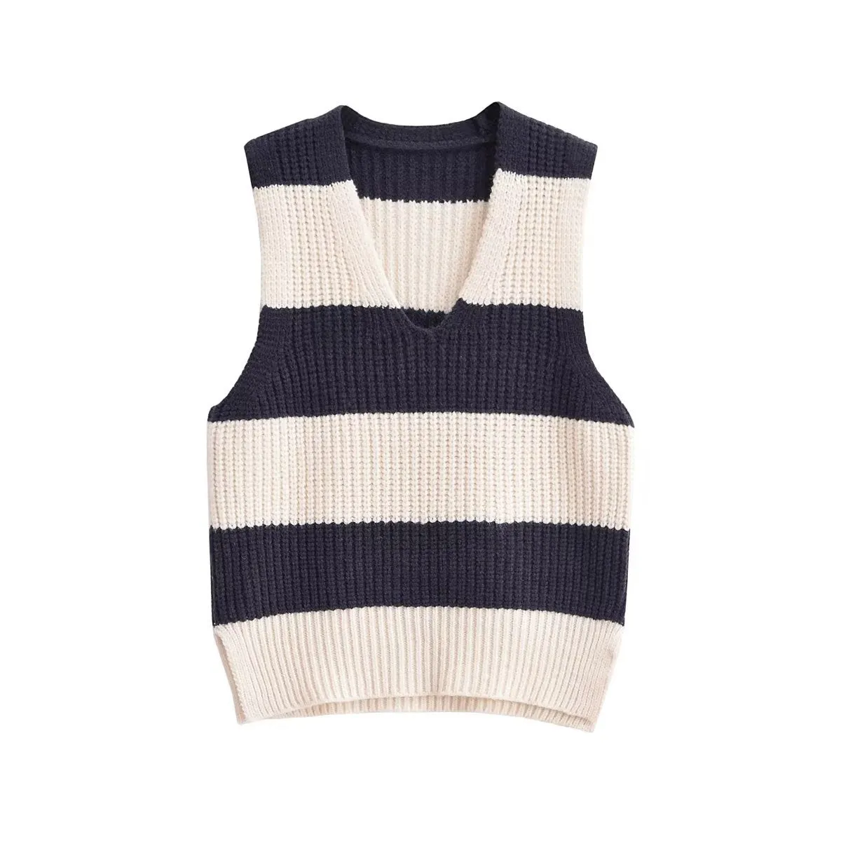 Znbbw New Striped Fashion Jumper Knitted Vest 6771102