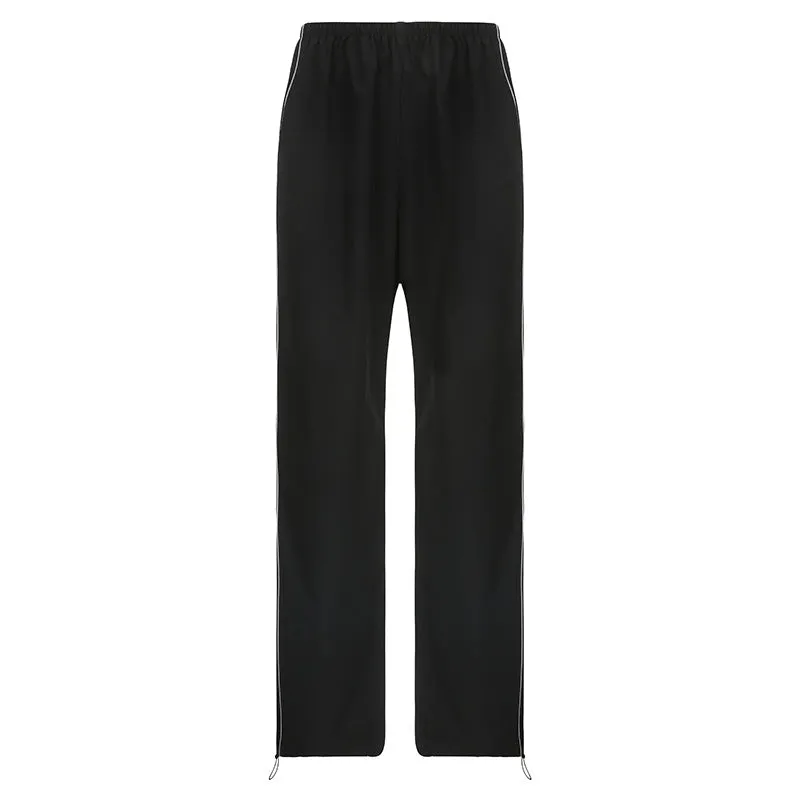 2025 Winter New Products Street High-Waisted, Loose, Thin, Rope-Tied Feet, Sports And Leisure Pants, Long Trousers