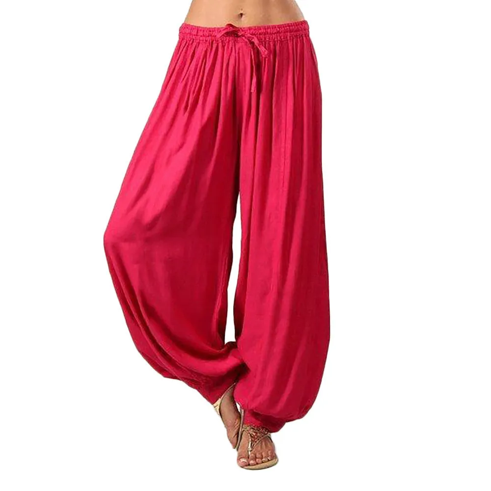 Znbbw Ladies' Knickers Loose Casual Rayon Wide Tube Pants Harlan Pants Yoga Dance Pants