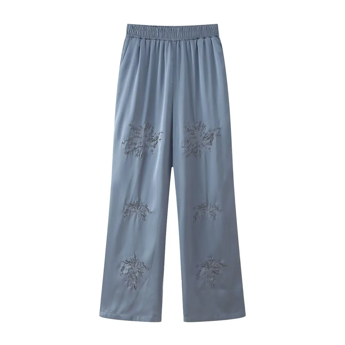 Znbbw Street Style Beaded Embroidered Shirt With Beaded Embroidered Pants In Spring 2024