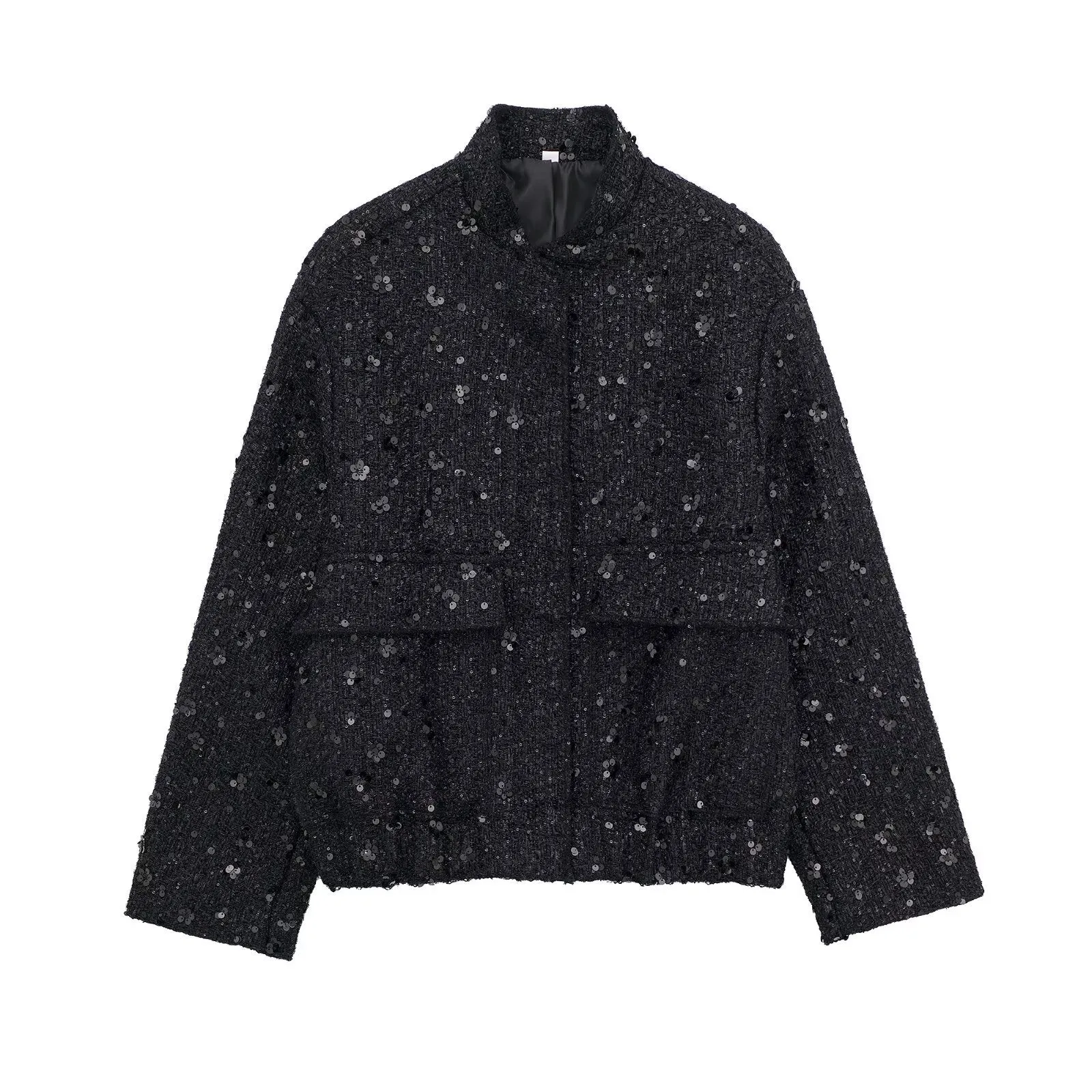 Znbbw New Women's Pocket Decoration Short Jacket Bead Piece Jacket 7925993