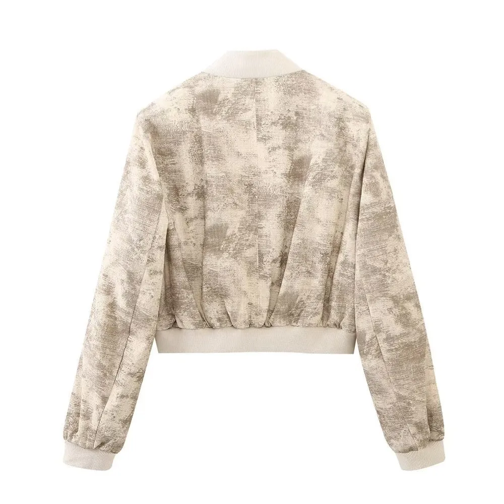 Znbbw Spring Printed Short Pilot Jacket 2010723 Printed Miniskirt Suit