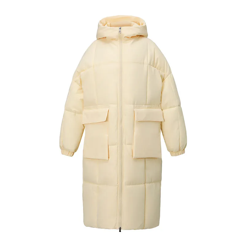 Fufu Yellow Down Cotton Coat Female Medium Long Winter 2024 New Loose Coat Thick Cotton-Padded Coat