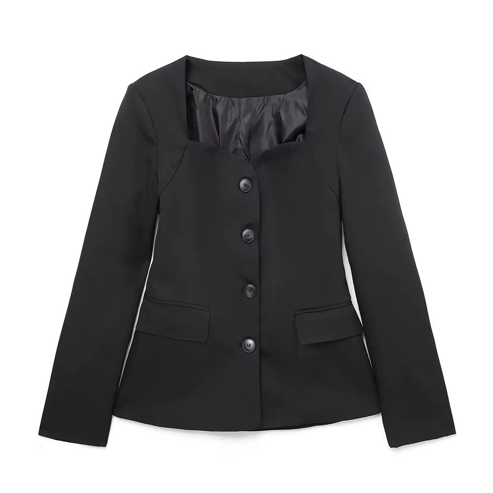 Znbbw And Winter New Heart-Shaped Collar Slim Fashion Suit Jacket 8711940