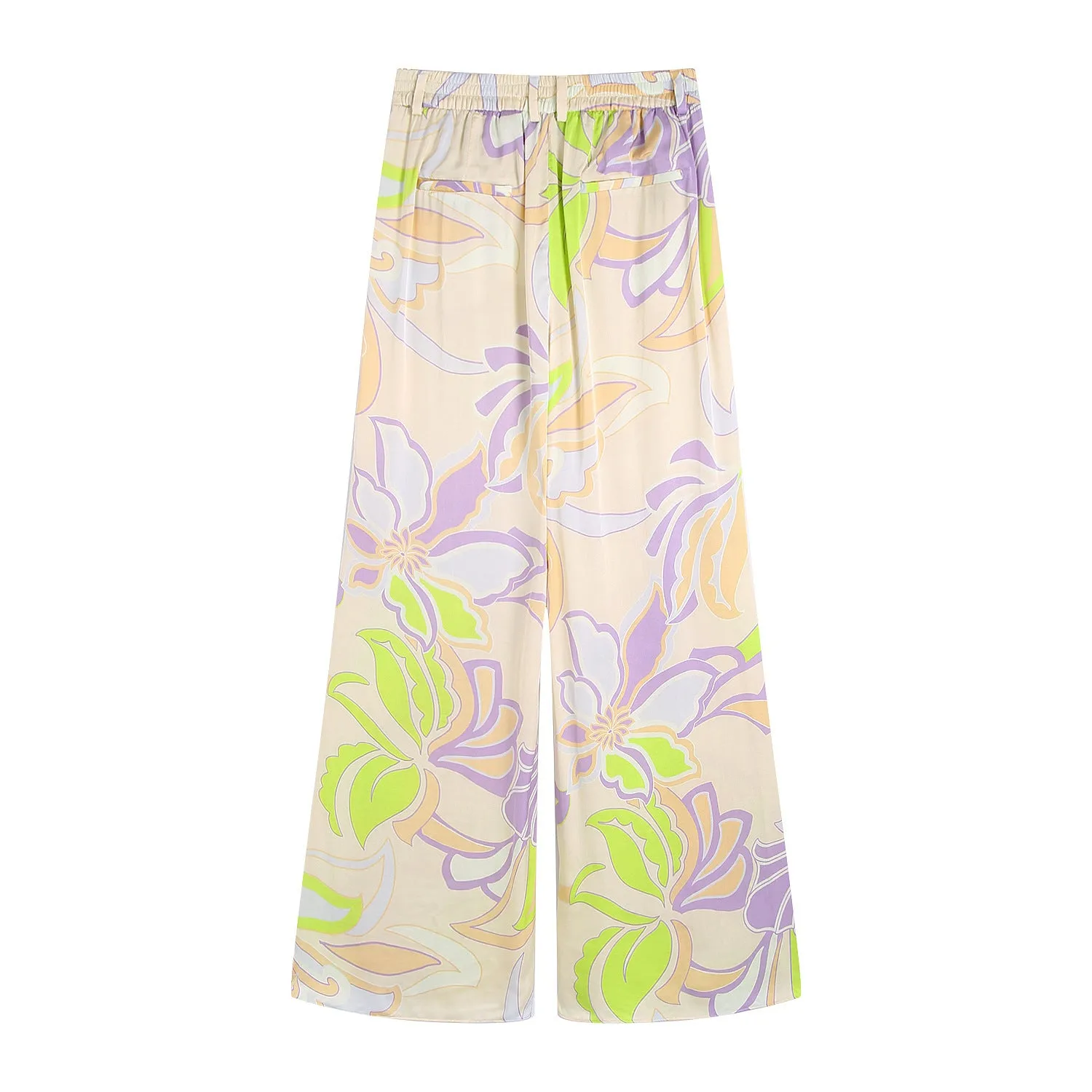 Znbbw Spring Printed Shirt 2624138 Printed Wide-Leg Trousers 2775156 Suit